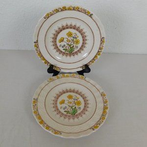 Lot of 2 Spode Buttercup New Black Backstamp Bread Butter Plate 6.5 in England